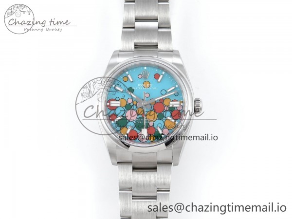 Oyster Perpetual 126000 36mm EWEF Best Edition 904L Steel Celebration Bubble Dial A3230