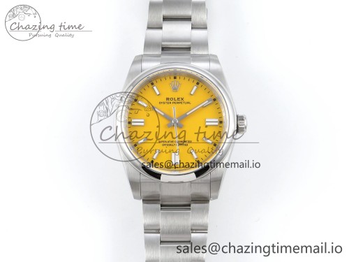 DIW공장 오이스터 퍼페츄얼 126000 36mm DIWF 1:1 Best Edition 904L Steel Yellow Dial A3230