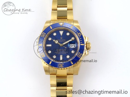 VS공장 서브마리너 옐로골드 금통 블루 Submariner 116618 LB Blue Ceramic YG Plated 904L Steel VSF 1:1 Best Edition VS3135