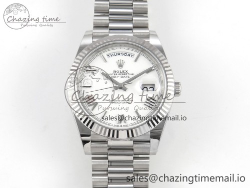 VS공장 데이데이트 텅스텐(무게맞춤) 40mm 228239 1:1 Best Edition White Roman Dial on President Bracelet VS3255