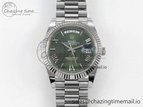 VS공장 데이데이트 텅스텐(무게맞춤) 40mm 228239 1:1 Best Edition Green Roman Dial on President Bracelet VS3255