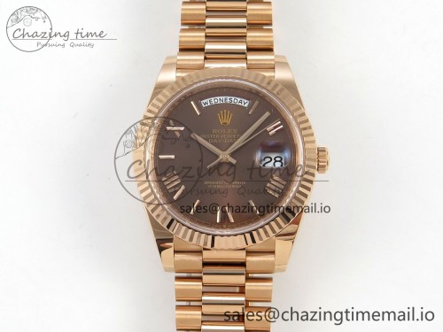 VS공장 데이데이트 텅스텐(무게맞춤) 40mm 228235 1:1 Best Edition Brown Roman Dial on President Bracelet VS3255