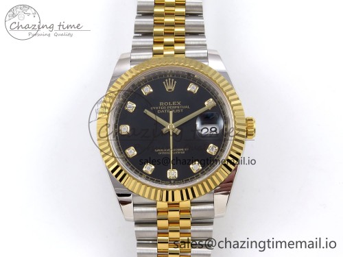 AR공장 데이저스트 41MM 텅스텐(무게맞춤)  SS/YG ARF 1:1 Best Edition 904L Steel Black Diamonds Dial on Jubilee Bracelet SH3235 (Gain Weight)