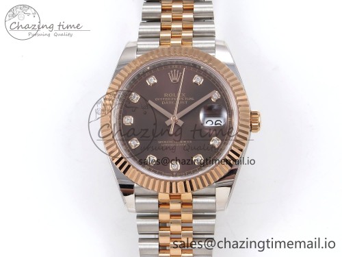 AR공장 데이저스트 41MM 텅스텐(무게맞춤) 126331 ARF 1:1 Best Edition 904L Steel Brown Diamonds Dial on SS/RG Jubilee Bracelet SH3235（Gain Weight）