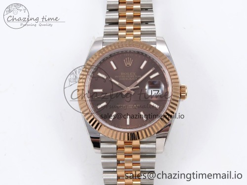 AR공장 데이저스트 41MM 텅스텐(무게맞춤) 126331 ARF 1:1 Best Edition 904L Steel Brown Dial on SS/RG Jubilee Bracelet SH3235（Gain Weight）