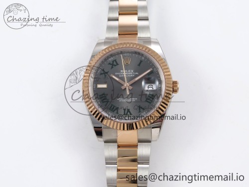 AR공장 데이저스트 41MM 텅스텐(무게맞춤) 126331 ARF 1:1 Best Edition 904L Steel Gray Dial Green Roman Marker on SS/RG Oyster Bracelet SH3235（Gain Weight）
