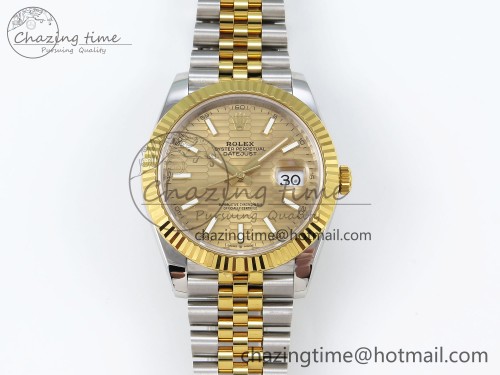 VS공장 데이저스트 41 126331 VSF 1:1 Best Edition 904L Steel Yellow Gold Textured Dial on SS/YG Jubilee Bracelet VS3235