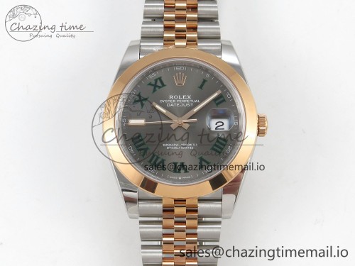 VS공장 데이저스트 41 126301 904L SS/RG VSF 1:1 Best Edition Gray Dial Roman Markers On Jubilee Bracelet VS3235