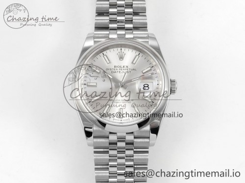 VS공장 데이저스트 36mm 126200 904L SS V2 VSF 1:1 Best Edition Silver Dial Stick Marker On Jubilee Bracelet DD3235