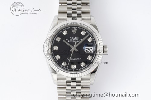 VS공장 데이저스트 36mm SS 116234 VSF 1:1 Best Edition 904L Steel Black Diamonds Dial on Jubilee Bracelet VS3135