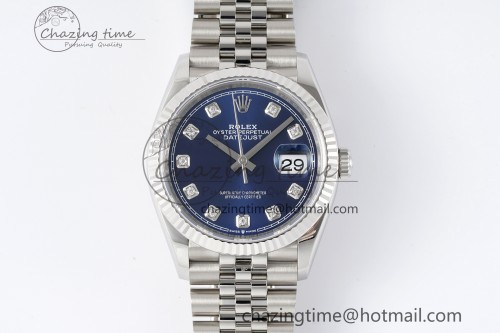 VS공장 데이저스트 36mm SS 116234 VSF 1:1 Best Edition 904L Steel Blue Diamonds Dial on Jubilee Bracelet VS3135