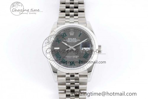 VS공장 데이저스트 36mm SS 116234 VSF 1:1 Best Edition 904L Steel Gray Green Roman Dial on Jubilee Bracelet VS3235