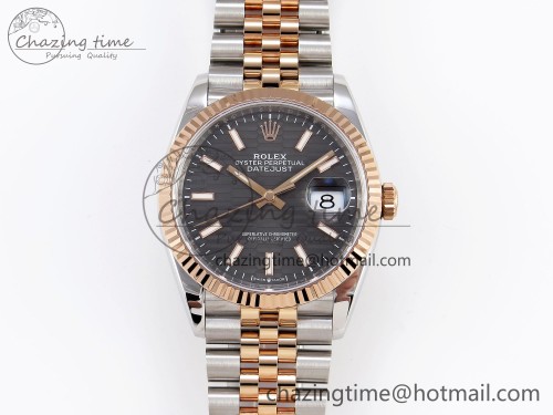 VS공장 데이저스트 36mm SS/RG 126231 VSF 1:1 Best Edition 904L Steel Gray Textured Stick Dial on Jubilee Bracelet VS3235