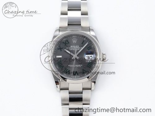 VS공장 데이저스트 36mm SS 126200 VSF 1:1 Best Edition 904L Steel Gray Dial Green Roman on Oyster Bracelet VS3235