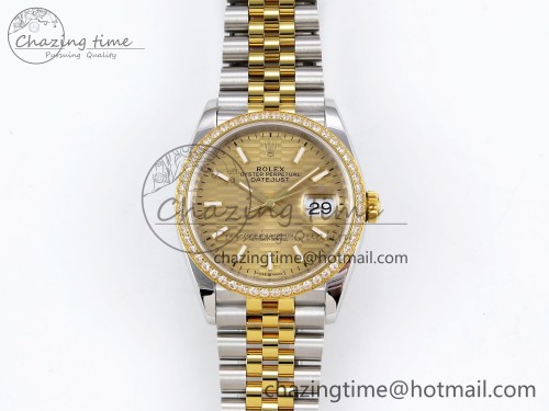 VS공장 데이저스트 36mm SS 126283rbr VSF 1:1 Best Edition 904L Steel YG Textured Dial on Jubilee Bracelet VS3235