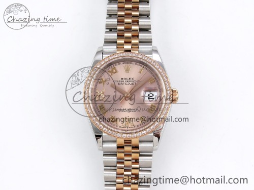VS공장 데이저스트 36mm SS 126281rbr VSF 1:1 Best Edition 904L Steel RG Roman Dial on Jubilee Bracelet VS3235
