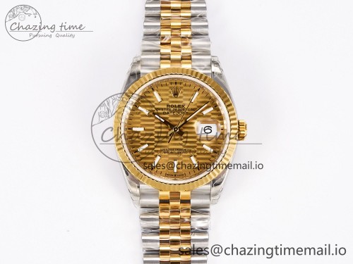 VS공장 데이저스트 36mm SS 126233 VSF 1:1 Best Edition 904L Steel YG Motif Textured Dial on Jubilee Bracelet VS3235