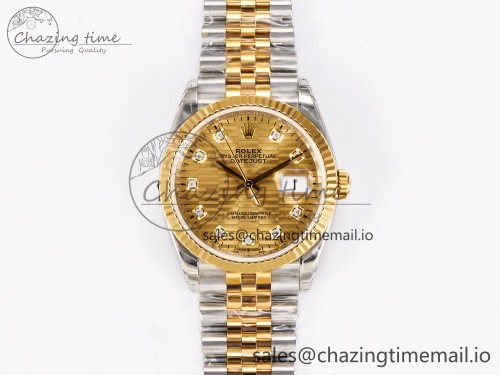 VS공장 데이저스트 36mm SS 126233 VSF 1:1 Best Edition 904L Steel YG Fluted Motif Diamonds Dial on Jubilee Bracelet VS3235