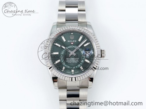 ZF 스카이드웰러 326934 904L SS ZF 1:1 Best Edition Green Dial on SS Bracelet A2824