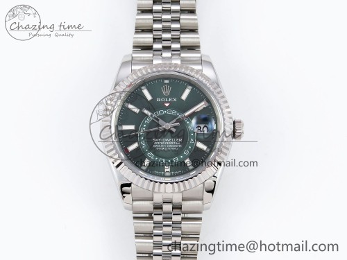 ZF 스카이드웰러 326934 904L SS ZF 1:1 Best Edition Green Dial on SS Jubilee Bracelet A2824