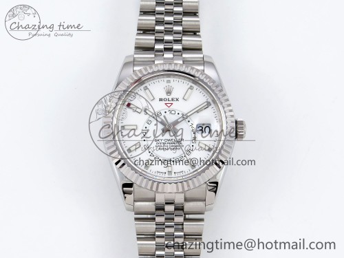 ZF 스카이드웰러 326934 904L SS ZF 1:1 Best Edition White Dial on SS Jubilee Bracelet A2824