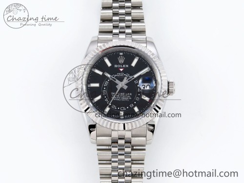 ZF 스카이드웰러 326934 904L SS ZF 1:1 Best Edition Black Dial on SS Jubilee Bracelet A2824