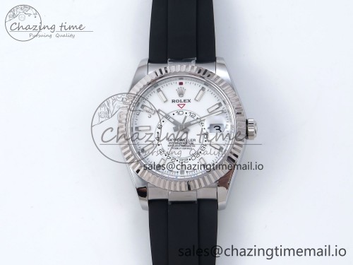 ZF 스카이드웰러 텅스텐(무게맞춤)SS ZF 1:1 Best Edition White Dial on Oysterflex Strap A23J (Gain Weight)