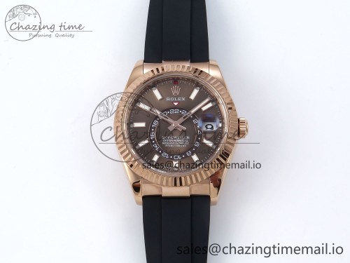 ZF 스카이드웰러 텅스텐(무게맞춤) RG ZF 1:1 Best Edition Brown Dial on Oysterflex Strap A23J (Gain Weight)