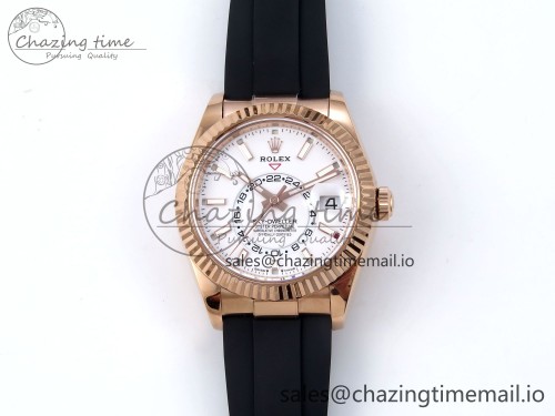 ZF 스카이드웰러 텅스텐(무게맞춤)336235 RG ZF 1:1 Best Edition White Dial on Oysterflex Strap A23J (Gain Weight)
