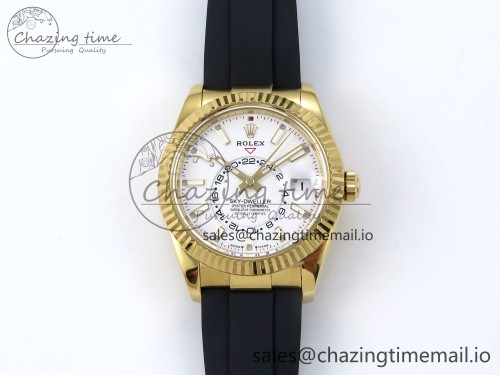 ZF 스카이드웰러 텅스텐(무게맞춤)336238 YG ZF 1:1 Best Edition White Dial on Oysterflex Strap A23J (Gain Weight)