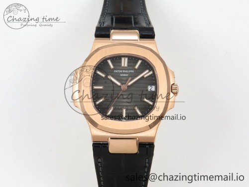 DDF공장 5711 텅스텐(무게맞춤) SW버전 RG 1:1 Best Edition Gray Textured Dial on Black Leather Strap A324 Super Clone(Weighted)