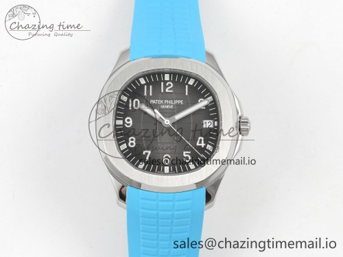 DDF공장 아쿠아넛 5167 SW버전 1:1 Best Edition Gray Textured Dial on Tiffany Blue Rubber Strap A324 Super Clone