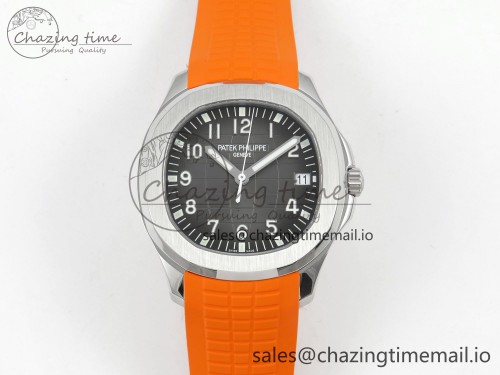 DDF공장 아쿠아넛 5167 SW버전 1:1 Best Edition Gray Textured Dial on Orange Rubber Strap A324 Super Clone