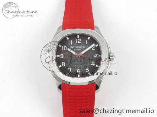 DDF공장 아쿠아넛 5167 SW버전 1:1 Best Edition Gray Textured Dial on Red Rubber Strap A324 Super Clone