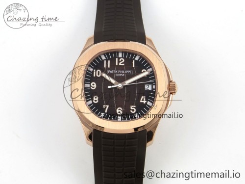 DDF공장 아쿠아넛 5167 텅스텐(무게맞춤) SW버전 RG 1:1 Best Edition Brown Dial on Brown Rubber Strap DD324 Super Clone (Weighted) V2