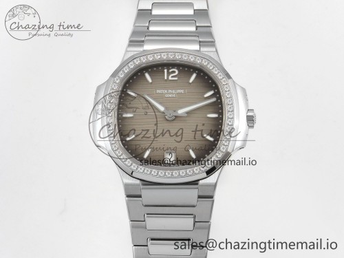 DDF 7118 SW버전 LADIES SS 1:1 BEST EDITION BROWN DIAL DIAMONDS BEZEL ON SS BRACELET DD324 SUPER CLONE