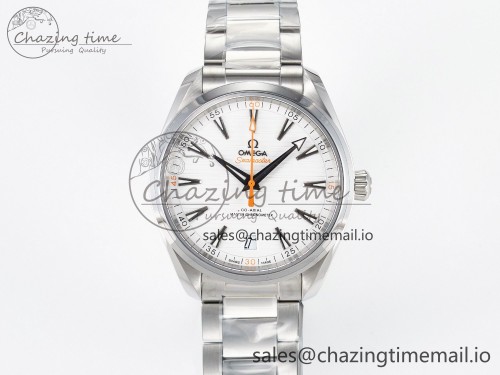 VS공장 아쿠아테라 41mm 화이트 다이얼  1:1 Best Edition White Dial Orange Hand on SS Bracelet A8900 Super Clone