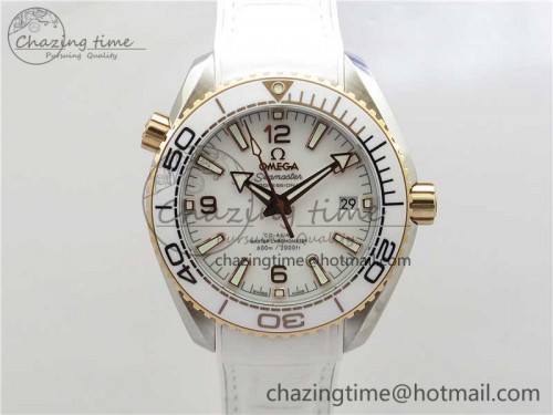 VS공장 플래닛오션  39.5mm 로즈골드 콤비 1:1 Best Edition White Dial on White Leather Strap A8800