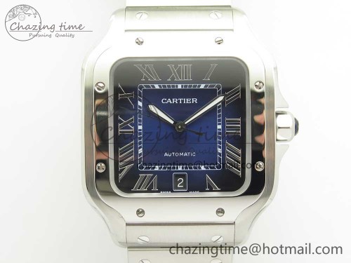 BV공장 산토스 라지 40mm 블루 다이얼 1:1 Best Edition Blue Dial on SS SmartLinks Bracelet MIYOTA 9015