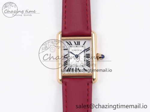 AF공장 탱크루이 로즈골드 22mm 스몰  1:1 Best Edition White Dial on Red Fabric Strap Ronda Quartz