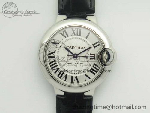 AF공장 발롱블루 33mm 가죽스트렙 오토매틱 1:1 Best Edition White Textured Dial on Black Leather Strap SEIKO NH05A