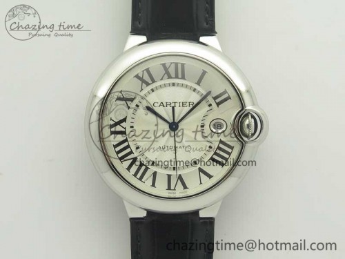AF공장 발롱블루 42mm 가죽스트렙 1:1 Best Edition White Texture Dial on Black Crocodile Strap A2892
