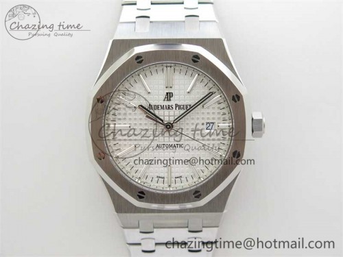 ZF공장 15400 화이트 다이얼 1:1 Best Edition White Textured Dial on SS Bracelet SA3120 Super Clone