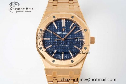 ZF공장 15400 로즈골드 블루 다이얼 1:1 Best Edition Blue Textured Dial on RG Bracelet V2 SA3120 Super Clone