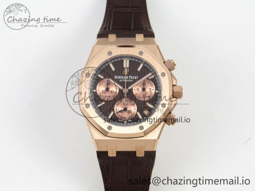 DD공장 26240 로즈골드 브라운 레더(SW다이얼) Royal Oak Chrono 26240 RG DDF 1:1 Best Edition Brown Dial on Brown Leather Strap DD4401 Super Clone Gain Weight (SW Dial)