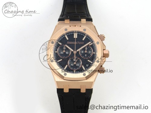 DD공장 26240 로즈골드 블랙 레더(SW다이얼) Royal Oak Chrono 26240 RG DDF 1:1 Best Edition Black Dial on Black Leather Strap DD4401 Super Clone Gain Weight (SW Dial)