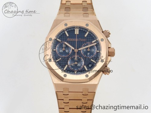 DD공장 26240 로즈골드 블루 Royal Oak Chrono 26240 RG DDF 1:1 Best Edition Blue Dial on RG Bracelet DD4401 Super Clone Gain Weight (SW Dial)