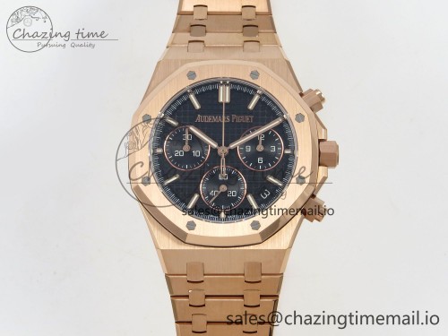 DD공장 26240 로즈골드 블랙 Royal Oak Chrono 26240 RG DDF 1:1 Best Edition Black Dial on RG Bracelet DD4401 Super Clone Gain Weight (SW Dial)