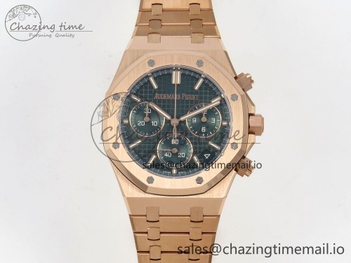 DD공장 26240 로즈골드 그린 Royal Oak Chrono 26240 RG DDF 1:1 Best Edition Green Dial on RG Bracelet DD4401 Super Clone Gain Weight (SW Dial)