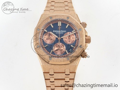 DD공장 26240 프로스티드 로즈골드 블루 Royal Oak Chrono 26240 Frosted RG DDF 1:1 Best Edition Blue Dial on RG Bracelet DD4401 Super Clone